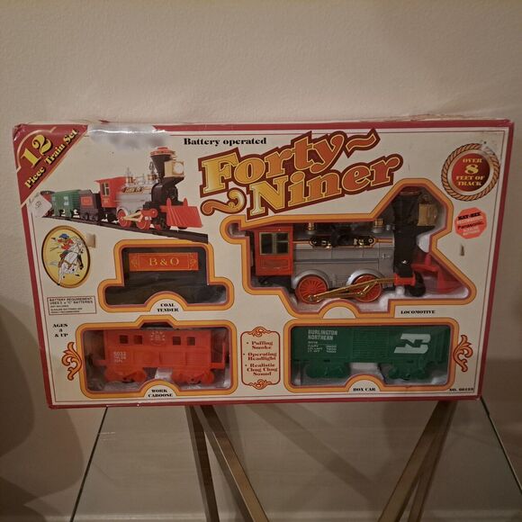 FORTY-NINER TRAIN SET Puffing Smoke-BATTERY‎ OPERATED 1991 Operating Headlights - Picture 1 of 7